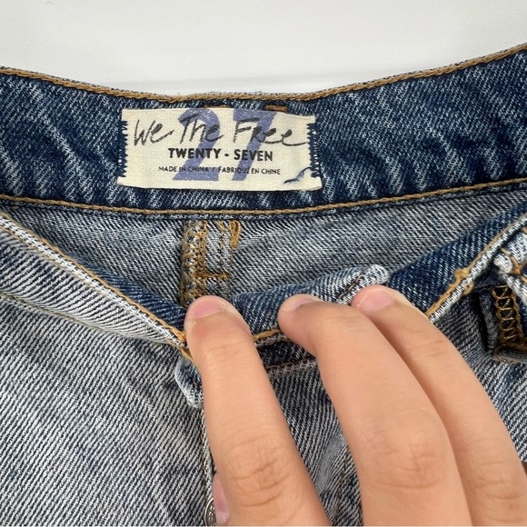 We The Free Blue Denim Jean Skirt High Rise Size 27 Boho Western Cowgirl - Picture 6 of 11